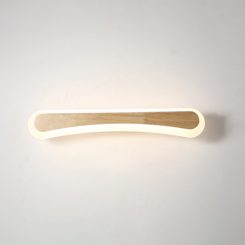 Skørter | Modern Bathroom Vanity Light Wood LED Vanity Light equipped with Acrylic Shade