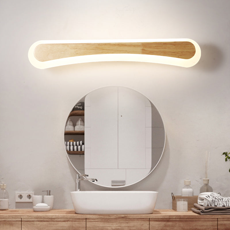 Skørter | Modern Bathroom Vanity Light Wood LED Vanity Light equipped with Acrylic Shade