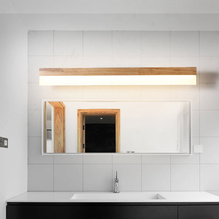 Skørter | Modern Bathroom Vanity Light Wood LED Vanity Light equipped with Acrylic Shade