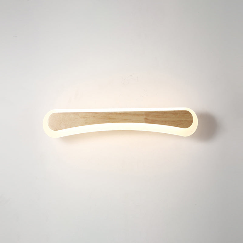 Skørter | Modern Bathroom Vanity Light Wood LED Vanity Light equipped with Acrylic Shade