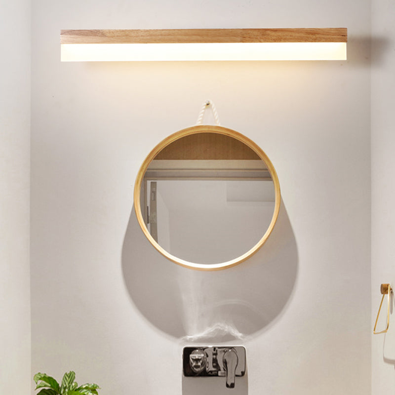 Skørter | Modern Bathroom Vanity Light Wood LED Vanity Light equipped with Acrylic Shade