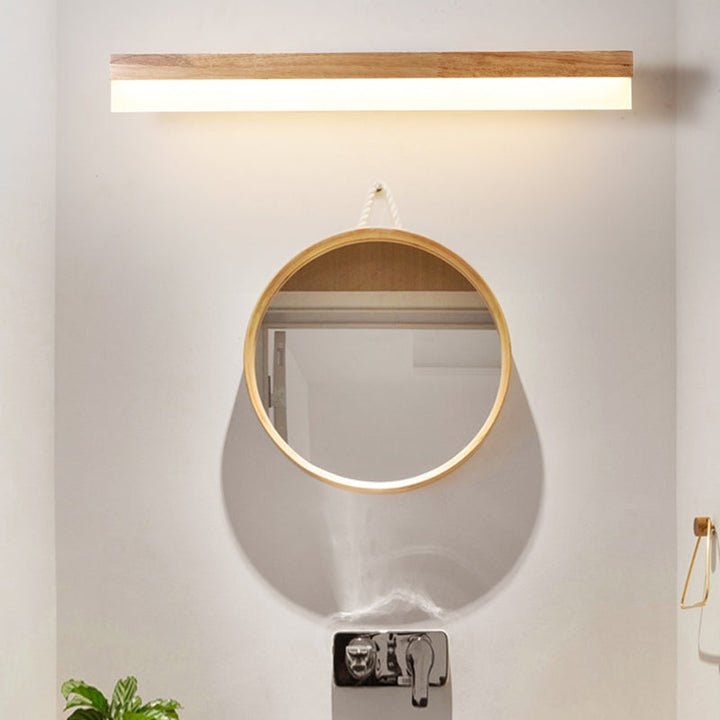 Skørter | Modern Bathroom Vanity Light Wood LED Vanity Light equipped with Acrylic Shade