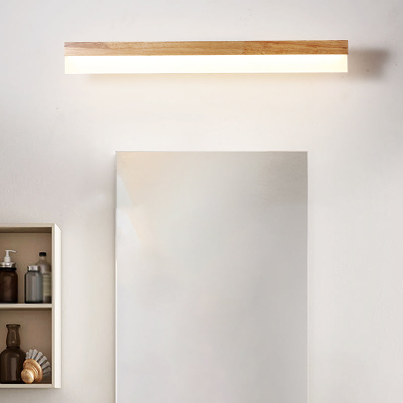 Skørter | Modern Bathroom Vanity Light Wood LED Vanity Light equipped with Acrylic Shade