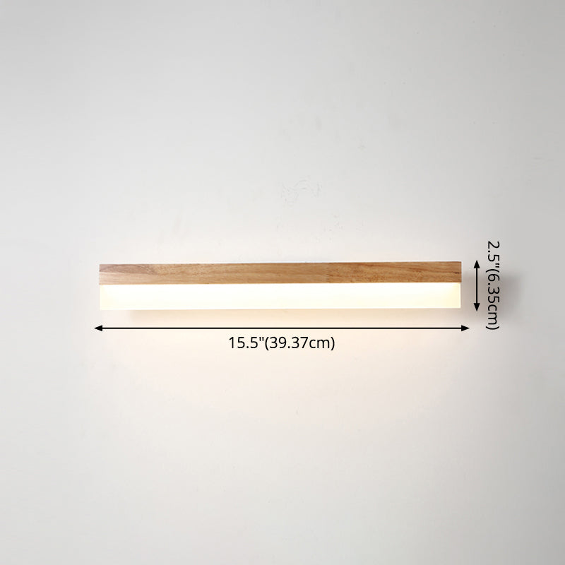 Skørter | Modern Bathroom Vanity Light Wood LED Vanity Light equipped with Acrylic Shade