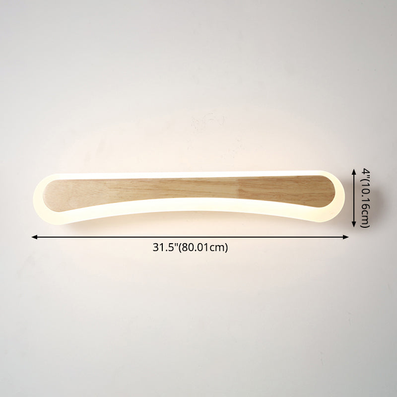 Skørter | Modern Bathroom Vanity Light Wood LED Vanity Light equipped with Acrylic Shade