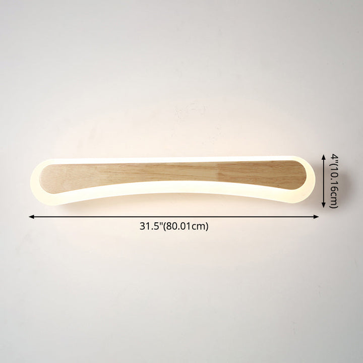Skørter | Modern Bathroom Vanity Light Wood LED Vanity Light equipped with Acrylic Shade