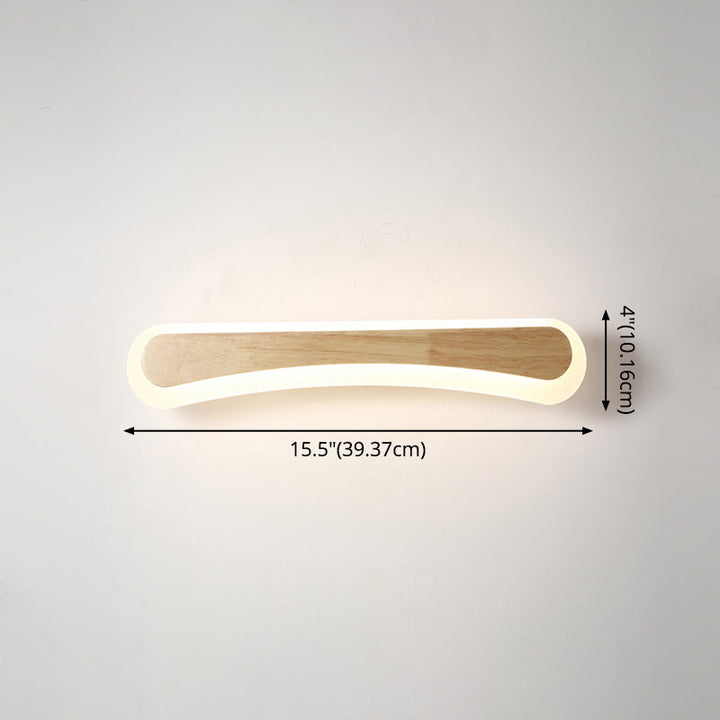 Skørter | Modern Bathroom Vanity Light Wood LED Vanity Light equipped with Acrylic Shade