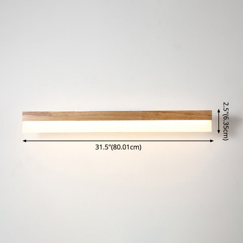 Skørter | Modern Bathroom Vanity Light Wood LED Vanity Light equipped with Acrylic Shade