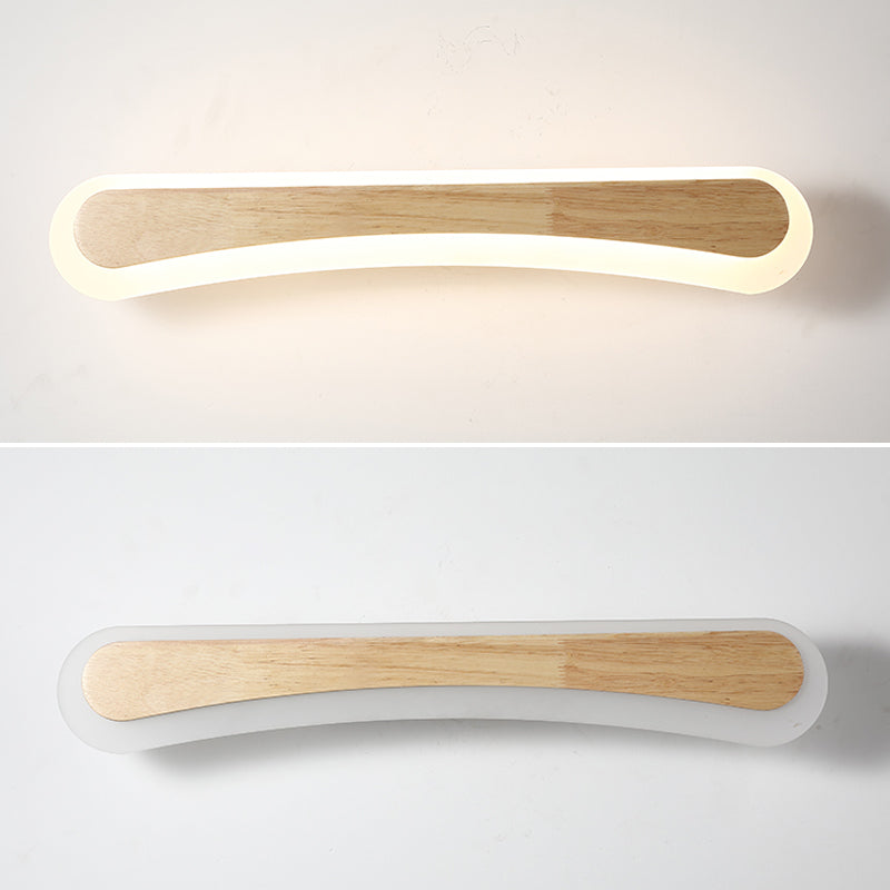 Skørter | Modern Bathroom Vanity Light Wood LED Vanity Light equipped with Acrylic Shade