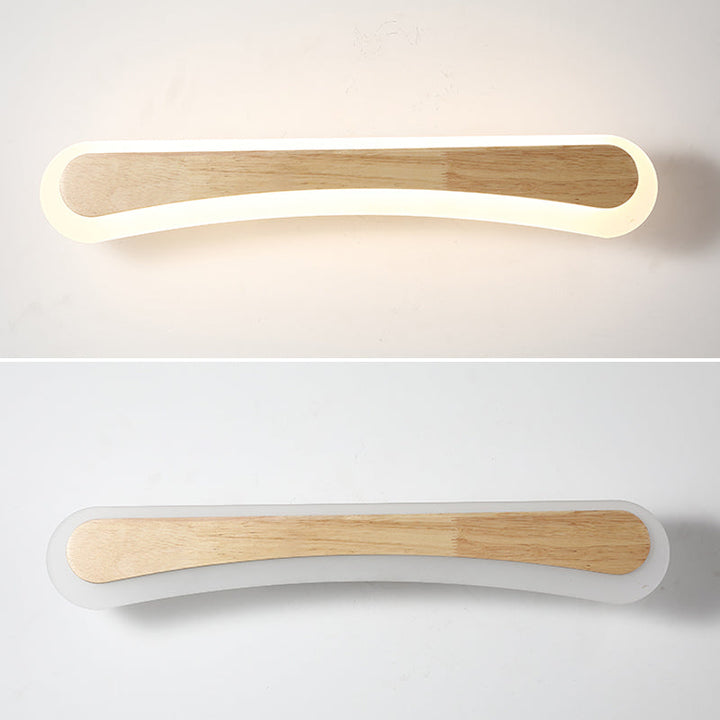Skørter | Modern Bathroom Vanity Light Wood LED Vanity Light equipped with Acrylic Shade