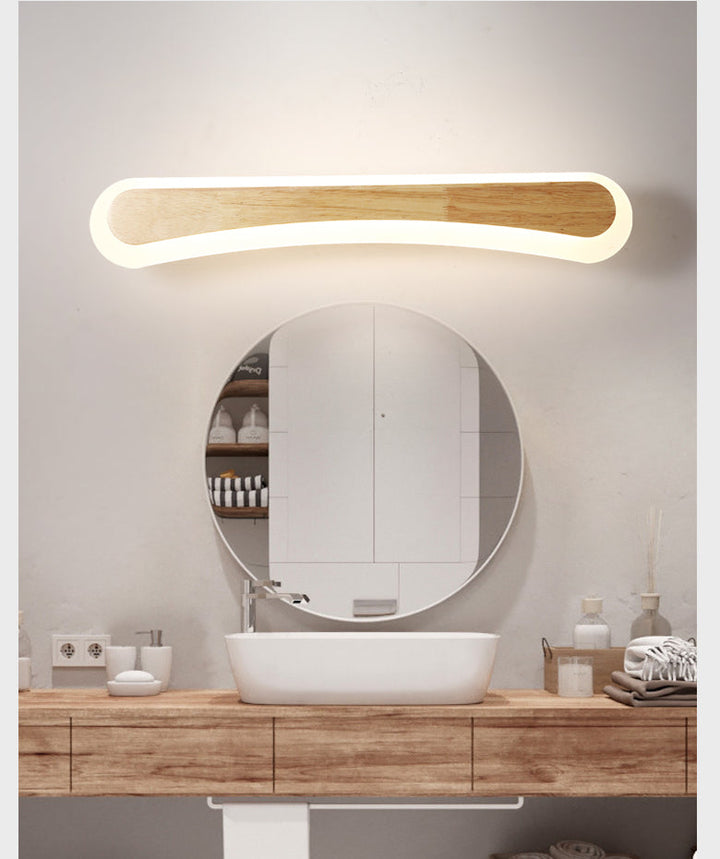 Skørter | Modern Bathroom Vanity Light Wood LED Vanity Light equipped with Acrylic Shade