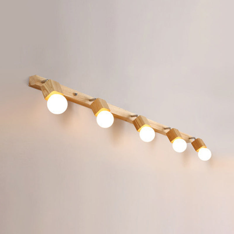Lisslune | Modern Wooden Cosmetic Mirror Light Adjustable Wall Arm Bathroom Cosmetic Wall Lights