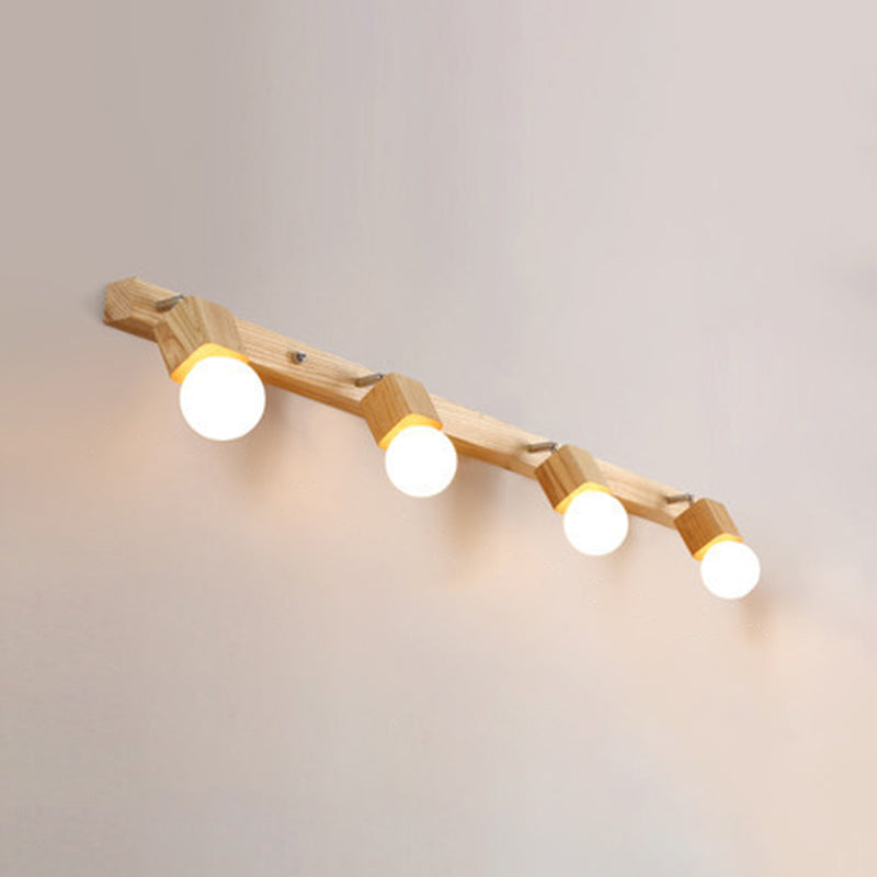 Lisslune | Modern Wooden Cosmetic Mirror Light Adjustable Wall Arm Bathroom Cosmetic Wall Lights