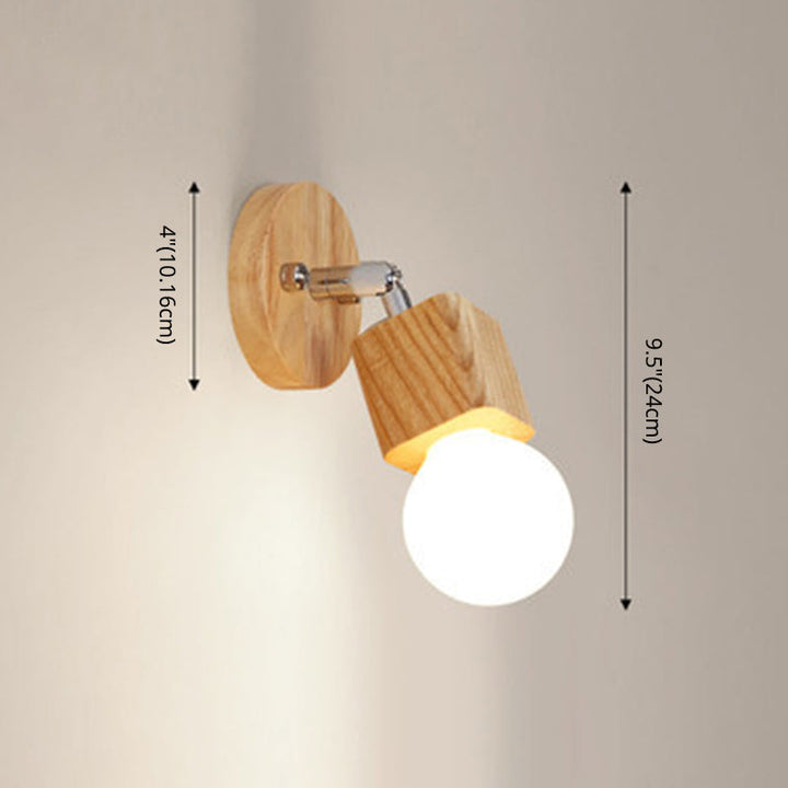 Lisslune | Modern Wooden Cosmetic Mirror Light Adjustable Wall Arm Bathroom Cosmetic Wall Lights