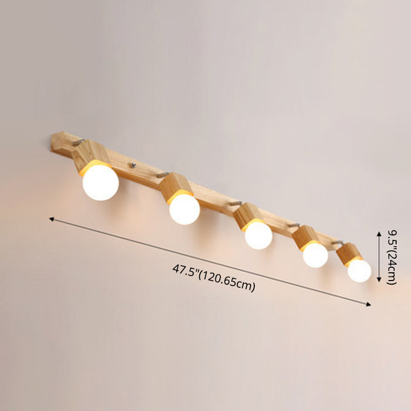 Lisslune | Modern Wooden Cosmetic Mirror Light Adjustable Wall Arm Bathroom Cosmetic Wall Lights