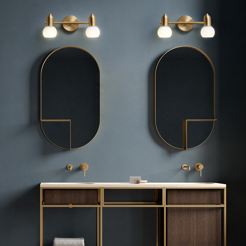 Lisslune | Nordic Luxury Metal Cosmetic Mirror Downlight Bathroom Cosmetic Lighting in Glass Shade