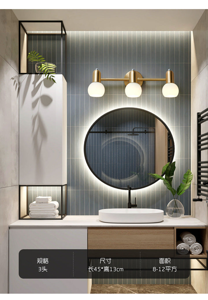 Lisslune | Nordic Luxury Metal Cosmetic Mirror Downlight Bathroom Cosmetic Lighting in Glass Shade