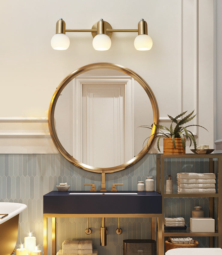 Lisslune | Nordic Luxury Metal Cosmetic Mirror Downlight Bathroom Cosmetic Lighting in Glass Shade