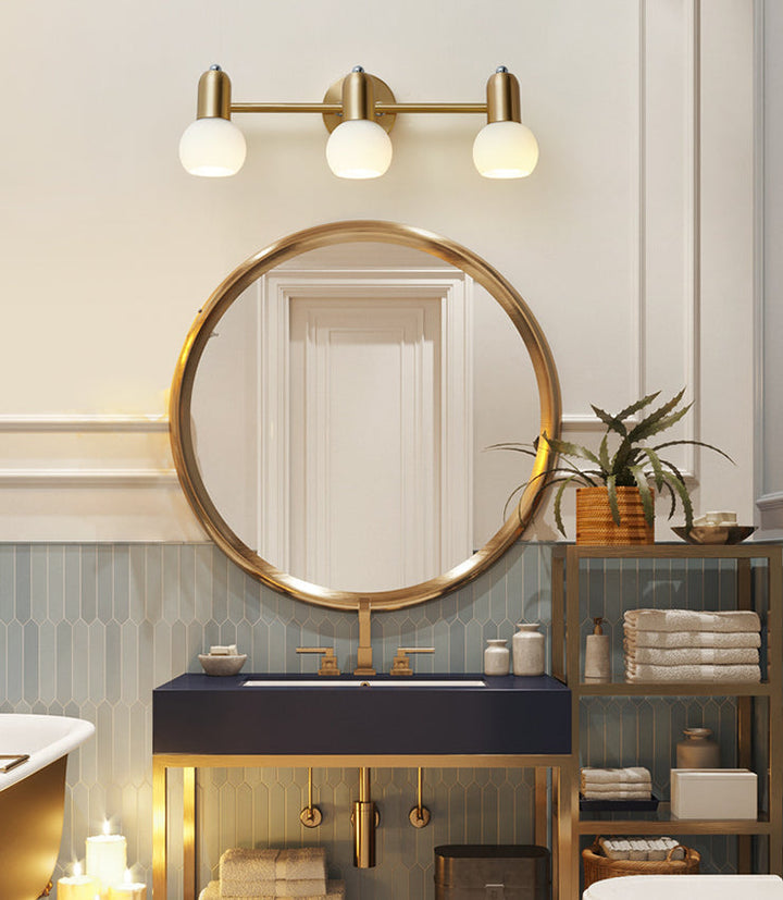 Lisslune | Nordic Luxury Metal Cosmetic Mirror Downlight Bathroom Cosmetic Lighting in Glass Shade