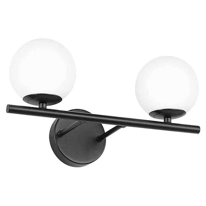 Lisslune | Frosted Glass Ball Wall Lamp Bathroom Contemporary Style Metal Wall Lamp
