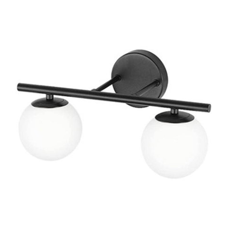 Lisslune | Frosted Glass Ball Wall Lamp Bathroom Contemporary Style Metal Wall Lamp