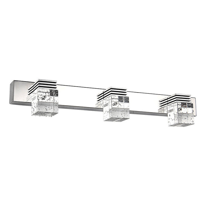 Skørter | Stainless Steel Vanity Light Fixture Modern Style Bubble Crystal Shade Bathroom Wall Lighting