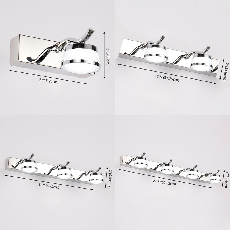 Lisslune | Modern LED Crystal Makeup Mirror Lighting Stainless Steel Bathroom Makeup Wall Lights
