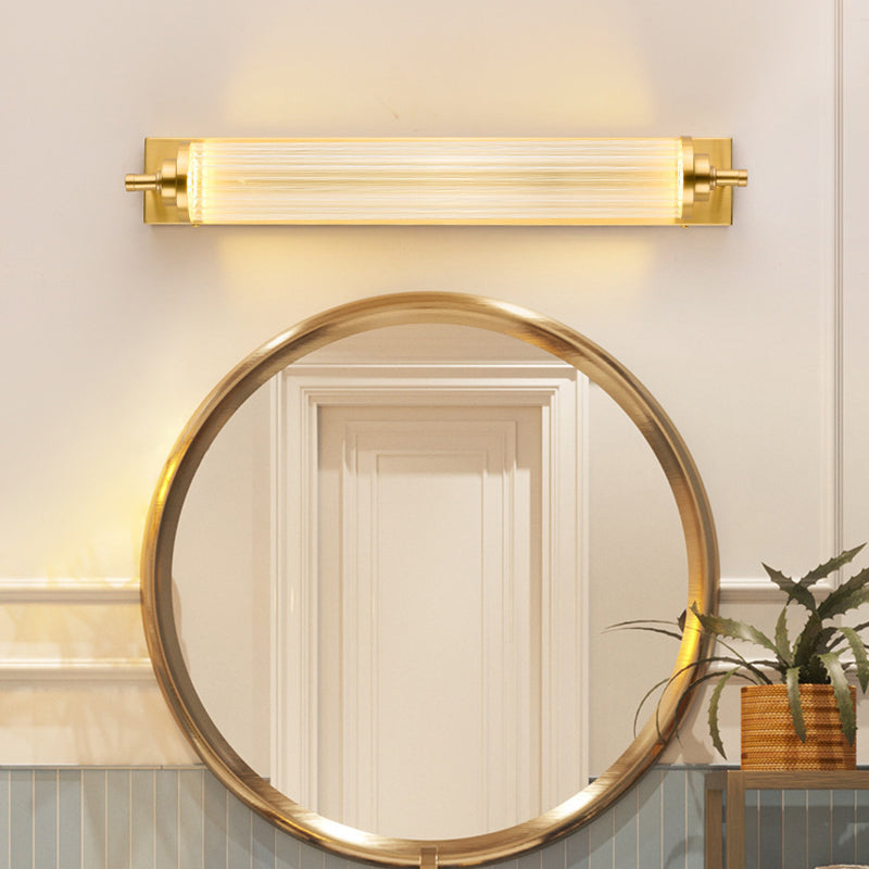 Lisslune | 1 Light Crystal LED Vanity Sconce Modern Metal Gold Wall Mounted Mirror For Bathroom