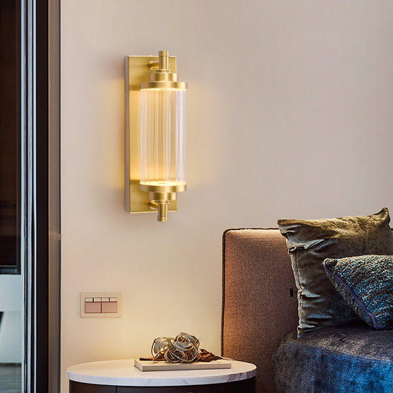 Lisslune | 1 Light Crystal LED Vanity Sconce Modern Metal Gold Wall Mounted Mirror For Bathroom