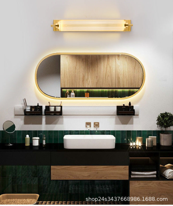 Lisslune | 1 Light Crystal LED Vanity Sconce Modern Metal Gold Wall Mounted Mirror For Bathroom