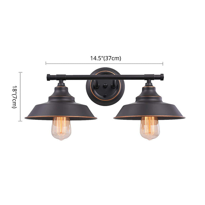 Lisslune | Vintage Industrial Wall Lamp Wall Light 2 Heads Metal Vanity Wall Lights for Bathroom