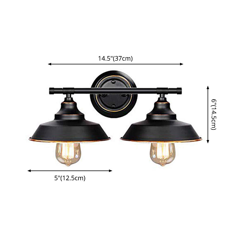 Lisslune | Vintage Industrial Wall Lamp Wall Light 2 Heads Metal Vanity Wall Lights for Bathroom