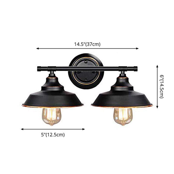 Lisslune | Vintage Industrial Wall Lamp Wall Light 2 Heads Metal Vanity Wall Lights for Bathroom