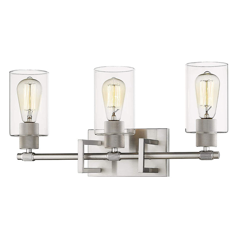 Lisslune | Industrial Metal Wall Mounted Lighting Bathroom Vanity Wall Lights with Cylindrical Glass Shade