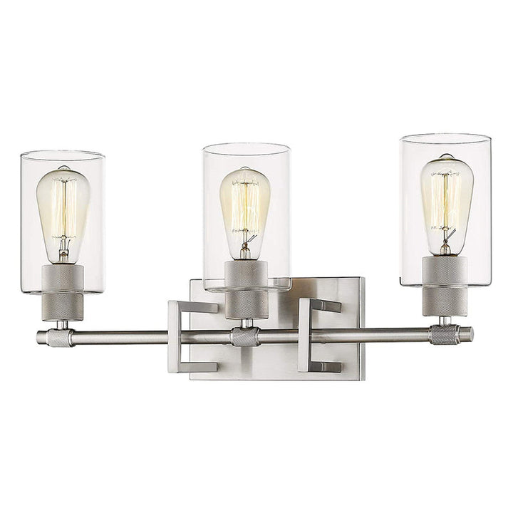 Lisslune | Industrial Metal Wall Mounted Lighting Bathroom Vanity Wall Lights with Cylindrical Glass Shade