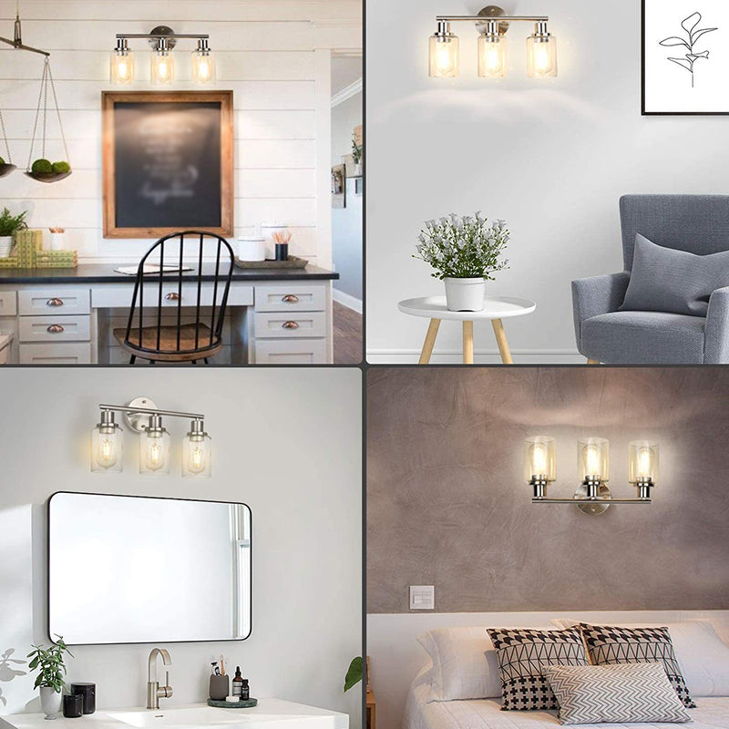 Lisslune | 3 Lights Industrial Vanity Mirror Lights Up and Down Lighting Wall Sconces for the Bathroom