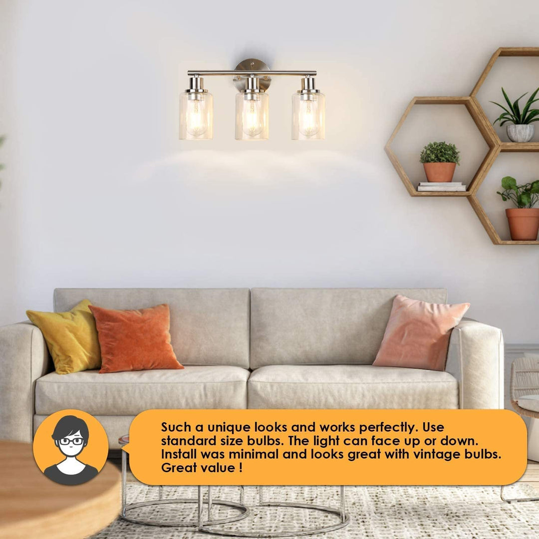 Lisslune | 3 Lights Industrial Vanity Mirror Lights Up and Down Lighting Wall Sconces for the Bathroom