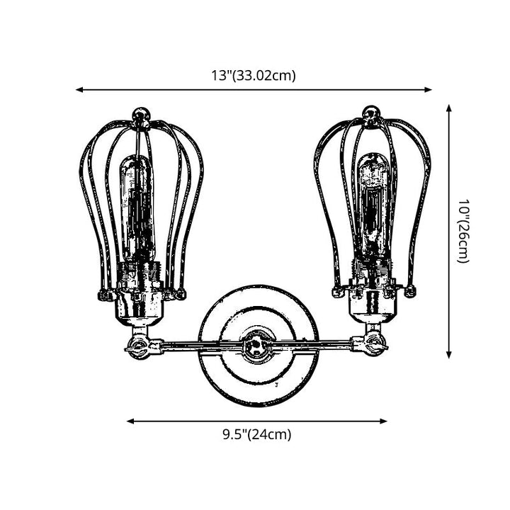 Lisslune | Vintage Double Sink Lighting Industrial Style Wall Mounted Lamp for Bedroom Bathroom
