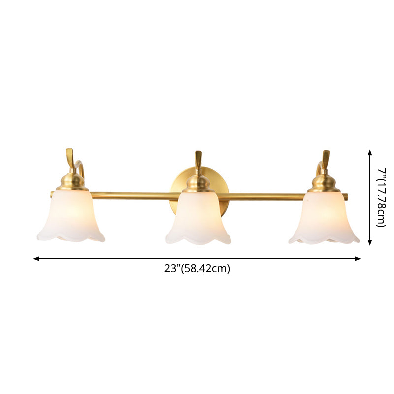 Lisslune | American Brass Indoor Wall Light Downlight Mirror Lighting Over Mirror in Satin Glass