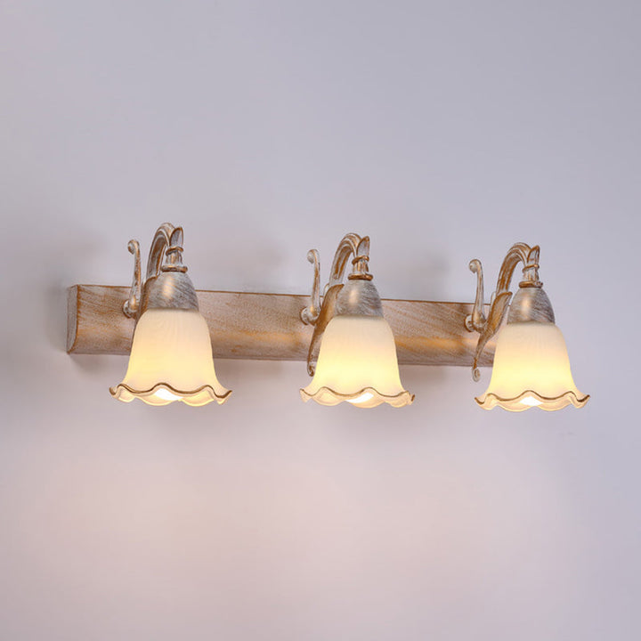 Skørter | 2 Lights Bathroom Lighting American Waterproof Lamp above Mirror in White Glass Shade