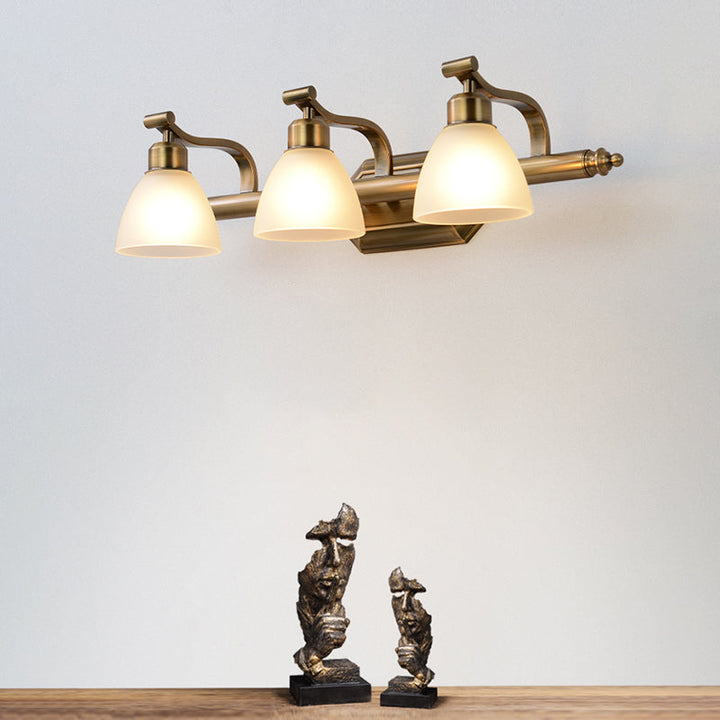 Skørter | American LED Bath Vanity Lighting Brass Bathroom Lighting for Makeup in Matte Glass Shade