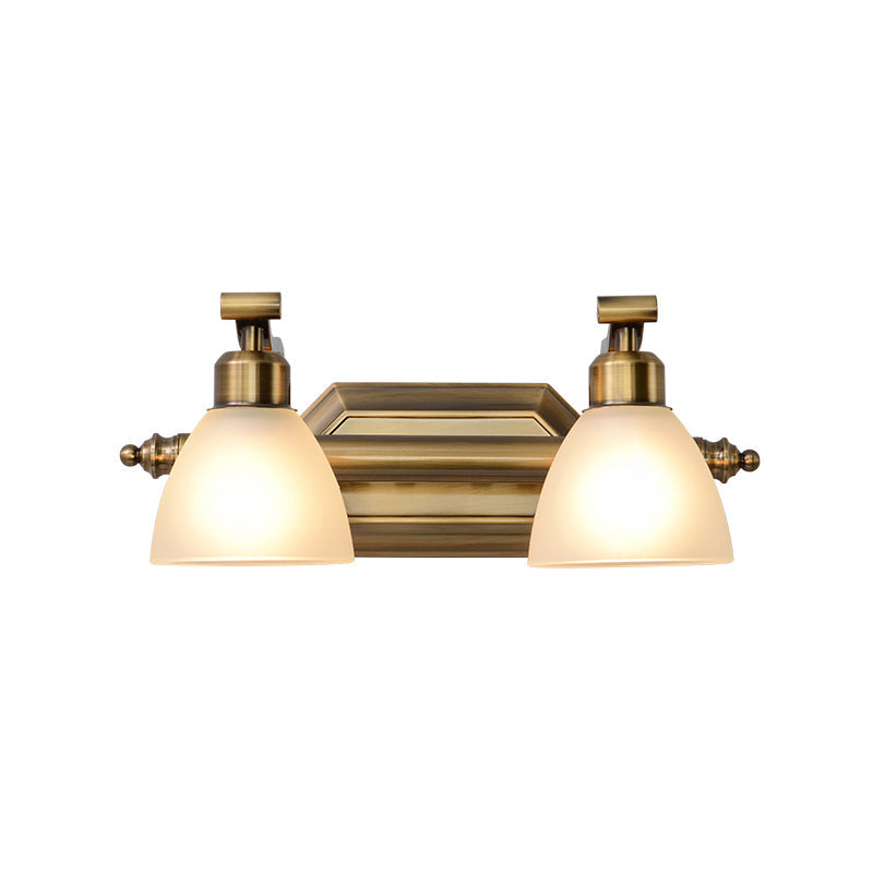 Skørter | American LED Bath Vanity Lighting Brass Bathroom Lighting for Makeup in Matte Glass Shade