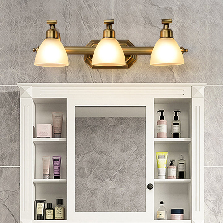 Skørter | American LED Bath Vanity Lighting Brass Bathroom Lighting for Makeup in Matte Glass Shade