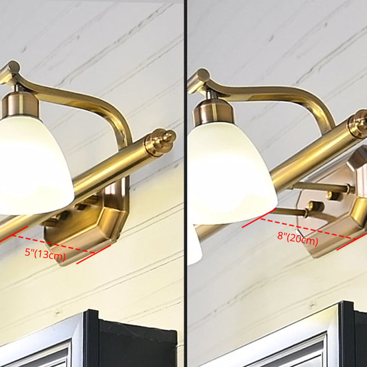 Skørter | American LED Bath Vanity Lighting Brass Bathroom Lighting for Makeup in Matte Glass Shade