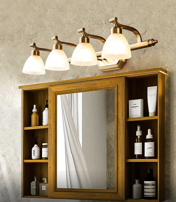 Skørter | American LED Bath Vanity Lighting Brass Bathroom Lighting for Makeup in Matte Glass Shade