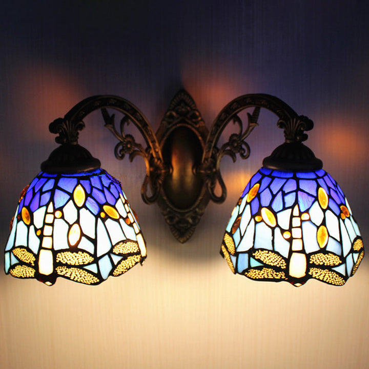 Skørter | Tiffany Vanity Lamp 2 Light Dragonfly Vanity Wall Lamp with Multicolor for Mirror Cabinet