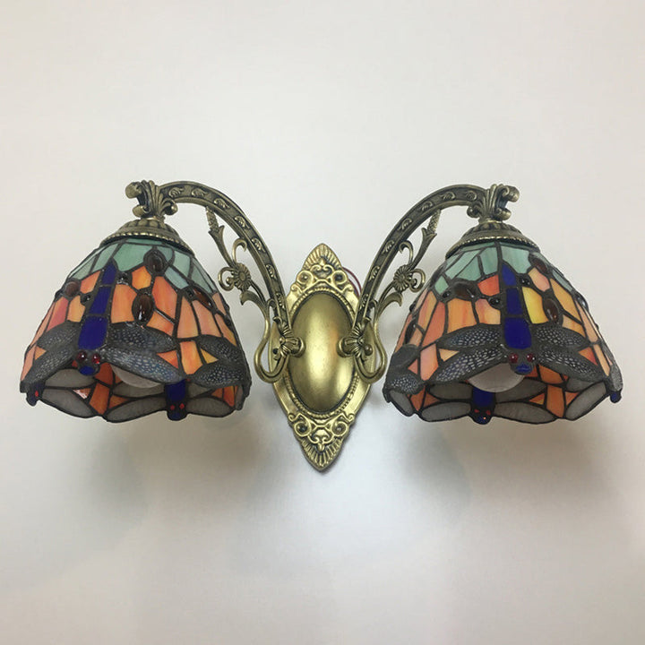 Skørter | Tiffany Vanity Lamp 2 Light Dragonfly Vanity Wall Lamp with Multicolor for Mirror Cabinet