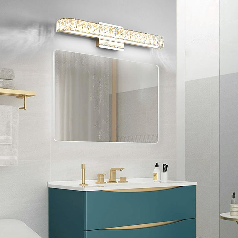 Lisslune | Opulent Inlaid Crystal Vanity Light Fixture Modern Style Vanity Wall Lamp for Bathroom