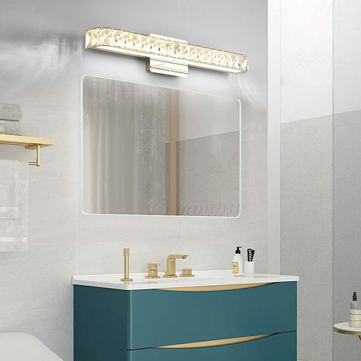 Lisslune | Opulent Inlaid Crystal Vanity Light Fixture Modern Style Vanity Wall Lamp for Bathroom