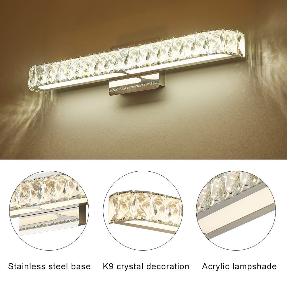 Lisslune | Opulent Inlaid Crystal Vanity Light Fixture Modern Style Vanity Wall Lamp for Bathroom